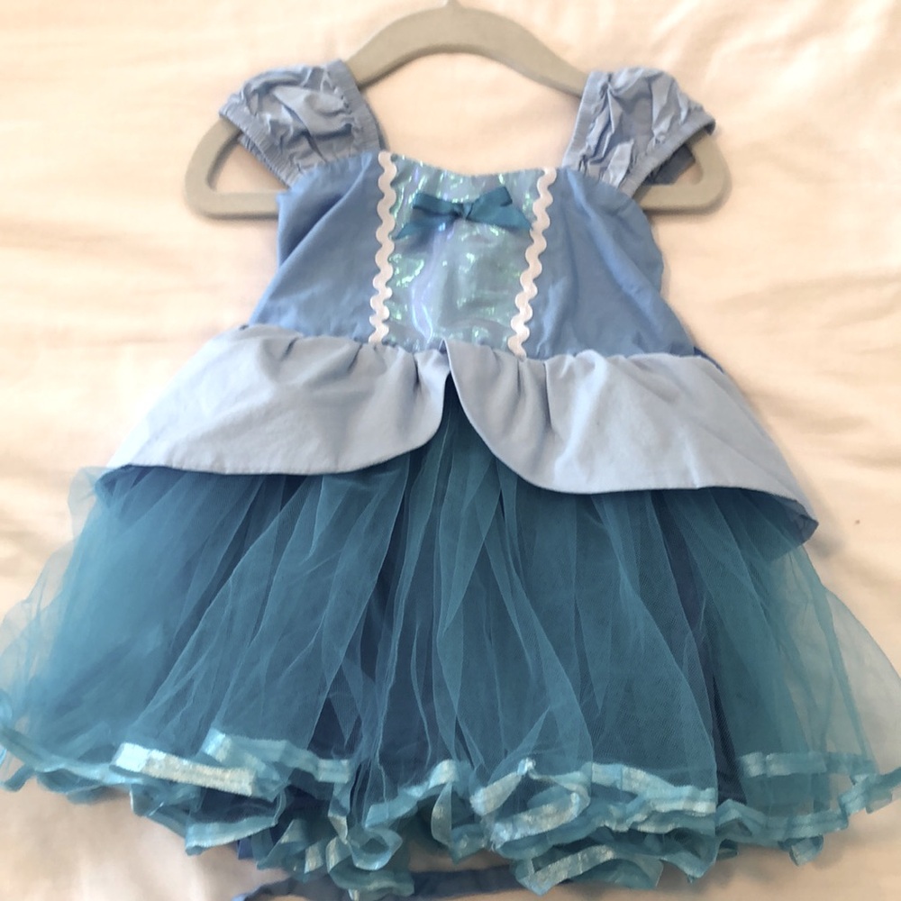 Blue princess dress with tulle skirt